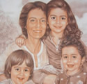 Maggie Costa y sus nietos